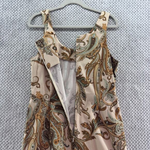 Tommy Bahama Dress Womens 12 Brown Zanzi Paisley Sheath Knee Lenght Scoop Neck - Picture 8 of 14
